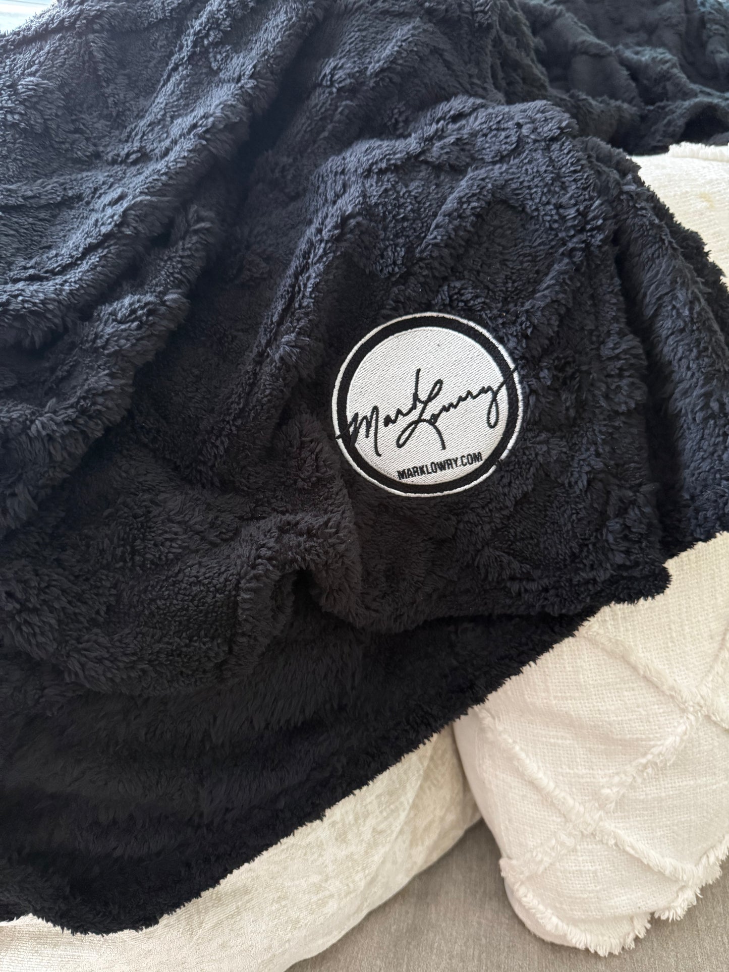 Mark Lowry Black Plush Blanket