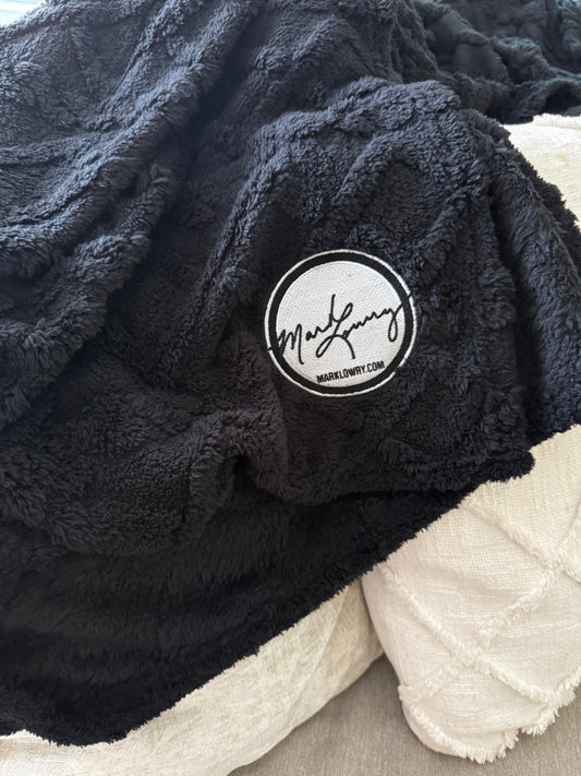 Mark Lowry Black Plush Blanket
