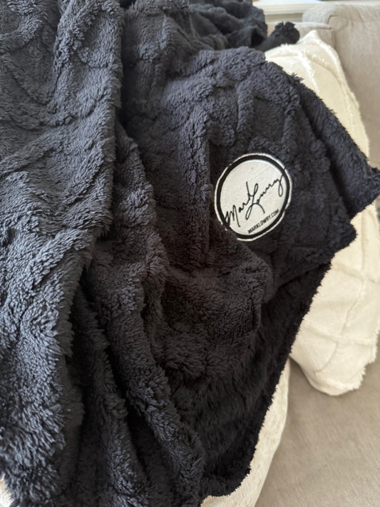 Mark Lowry Black Plush Blanket