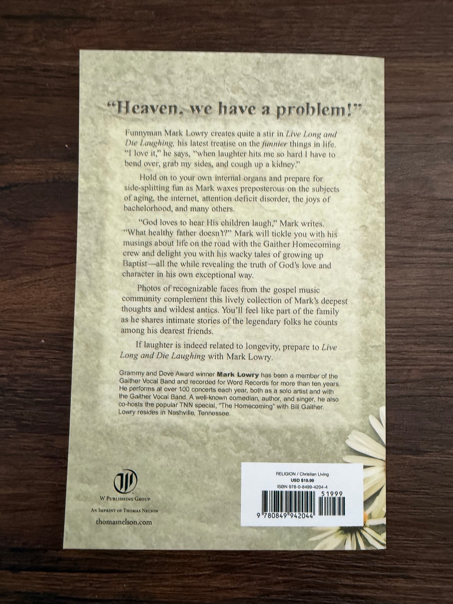 Live Long & Die Laughing Book | Mark Lowry