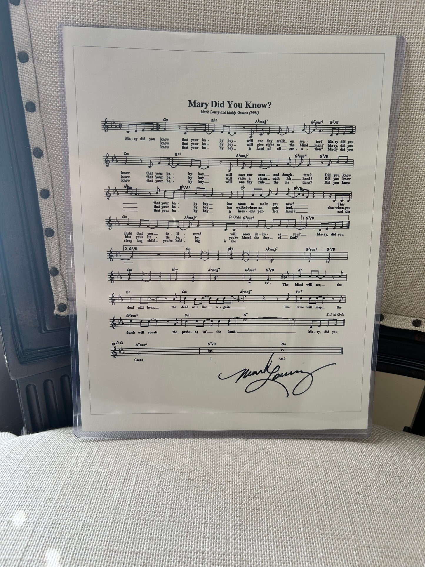 Autographed Lyrics