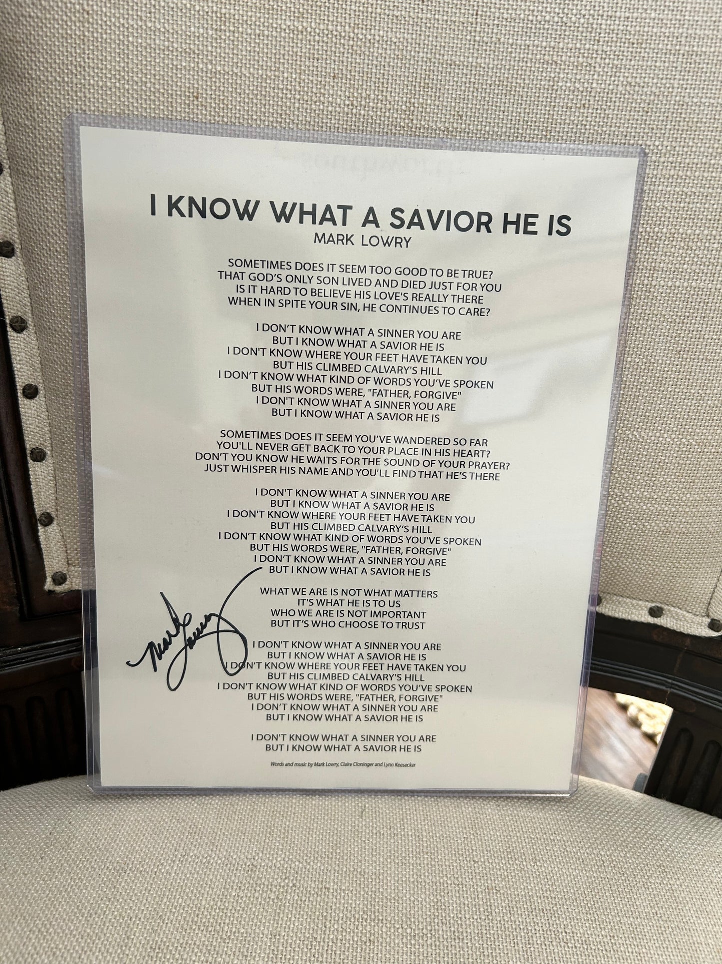 Autographed Lyrics