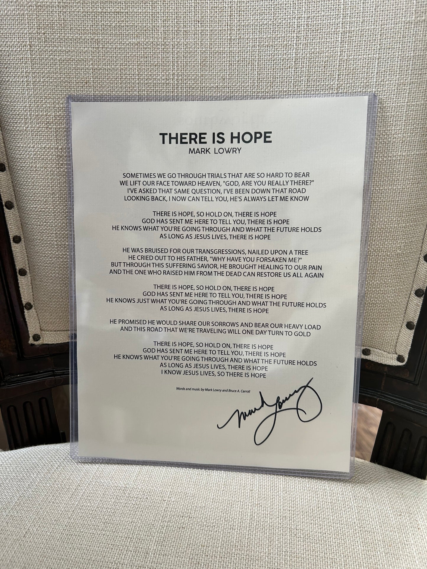 Autographed Lyrics